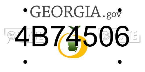 4B74506 Georgia License Plate