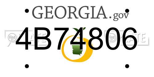 4B74806 Georgia License Plate
