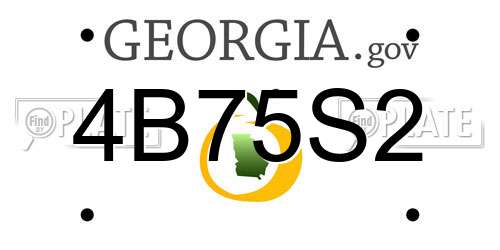4B75S2 Georgia License Plate