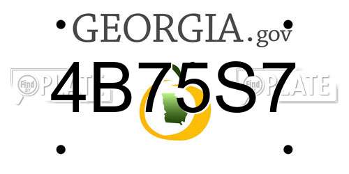 4B75S7 Georgia License Plate