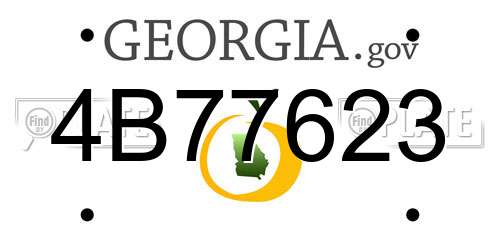 4B77623 Georgia License Plate