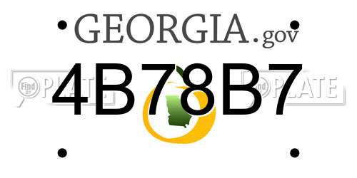 4B78B7 Georgia License Plate