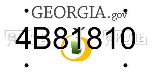 4B81810 Georgia License Plate