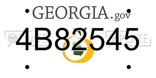 4B82545 Georgia License Plate