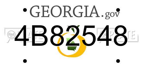4B82548 Georgia License Plate
