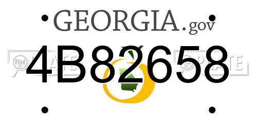 4B82658 Georgia License Plate
