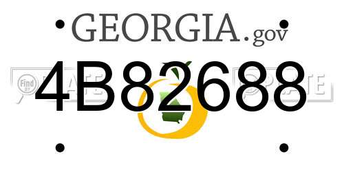 4B82688 Georgia License Plate