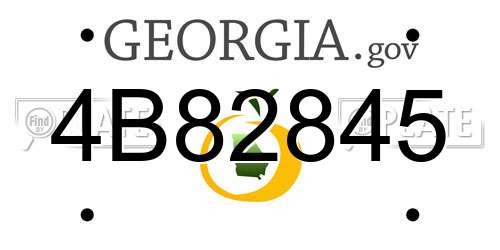 4B82845 Georgia License Plate