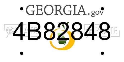 4B82848 Georgia License Plate