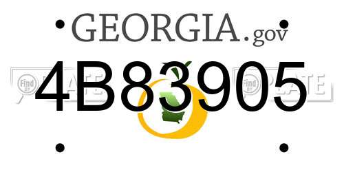 4B83905 Georgia License Plate