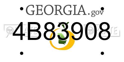 4B83908 Georgia License Plate