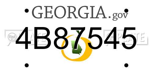 4B87545 Georgia License Plate
