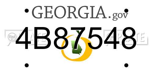 4B87548 Georgia License Plate