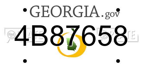 4B87658 Georgia License Plate