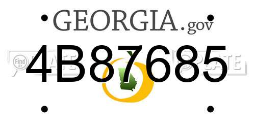 4B87685 Georgia License Plate