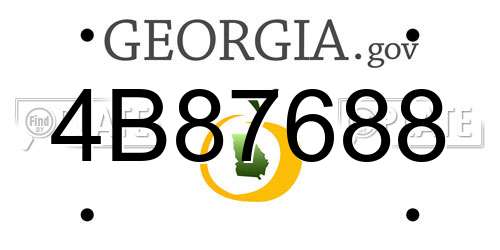 4B87688 Georgia License Plate
