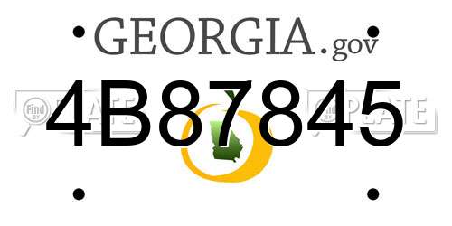 4B87845 Georgia License Plate