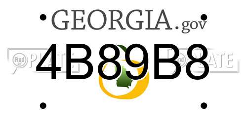 4B89B8 Georgia License Plate