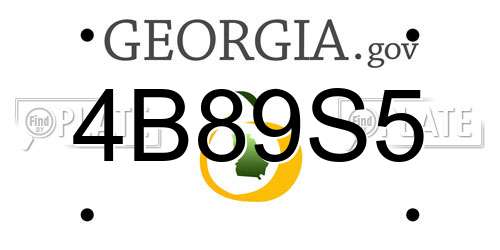 4B89S5 Georgia License Plate