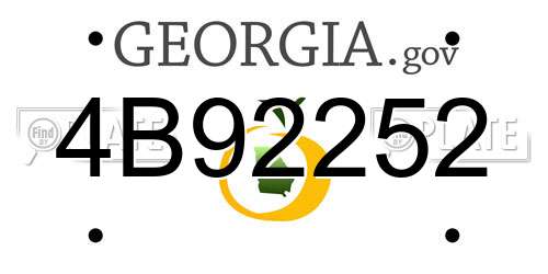 4B92252 Georgia License Plate
