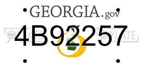 4B92257 Georgia License Plate