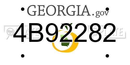 4B92282 Georgia License Plate
