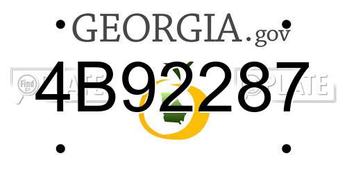 4B92287 Georgia License Plate