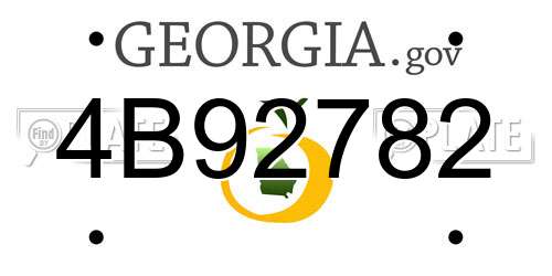 4B92782 Georgia License Plate