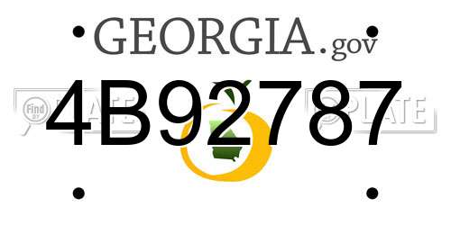 4B92787 Georgia License Plate