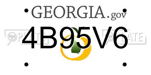 4B95V6 Georgia License Plate