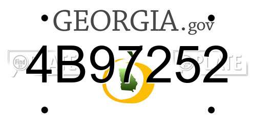 4B97252 Georgia License Plate