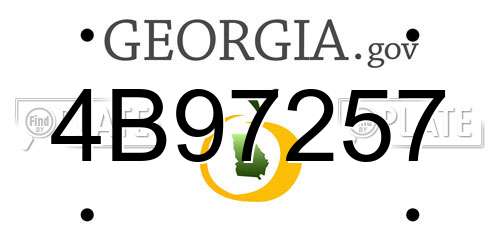 4B97257 Georgia License Plate