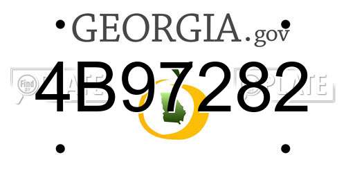 4B97282 Georgia License Plate