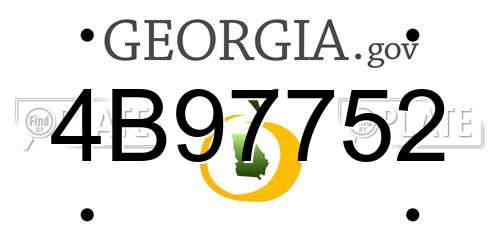 4B97752 Georgia License Plate