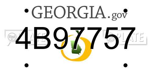 4B97757 Georgia License Plate