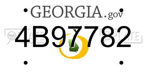 4B97782 Georgia License Plate