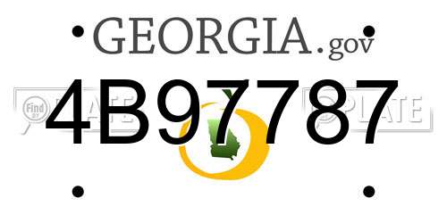 4B97787 Georgia License Plate