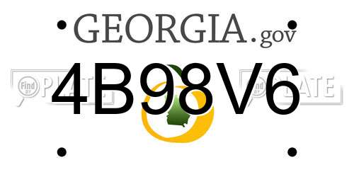 4B98V6 Georgia License Plate
