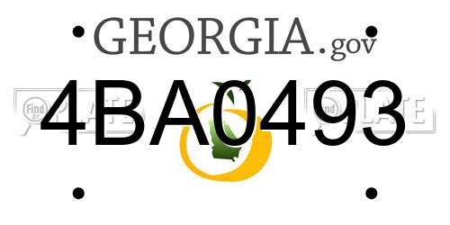 4BA0493 Georgia License Plate