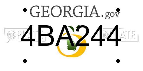 4BA244 Georgia License Plate