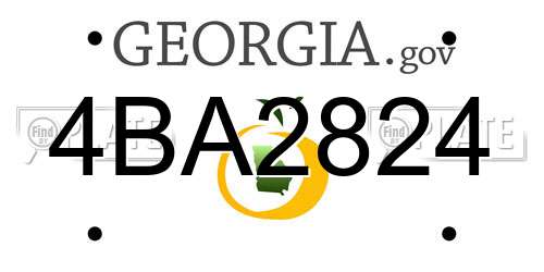 4BA2824 Georgia License Plate