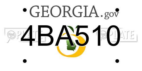 4BA510 Georgia License Plate