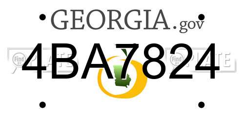 4BA7824 Georgia License Plate