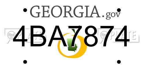 4BA7874 Georgia License Plate