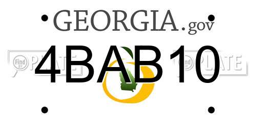 4BAB10 Georgia License Plate