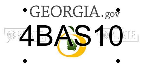 4BAS10 Georgia License Plate