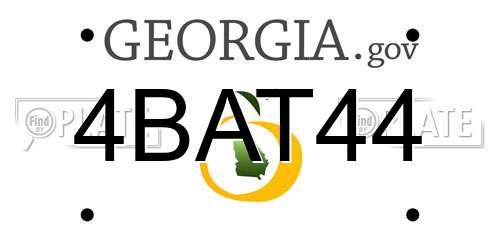 4BAT44 Georgia License Plate