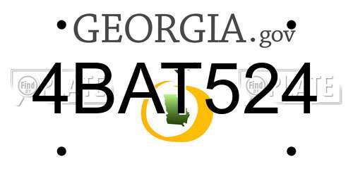 4BAT524 Georgia License Plate