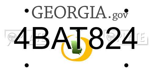 4BAT824 Georgia License Plate