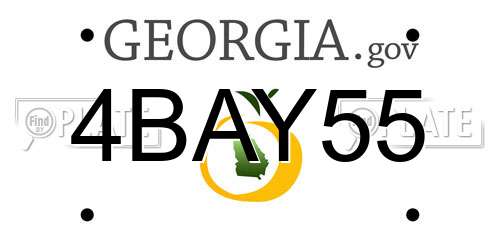 4BAY55 Georgia License Plate